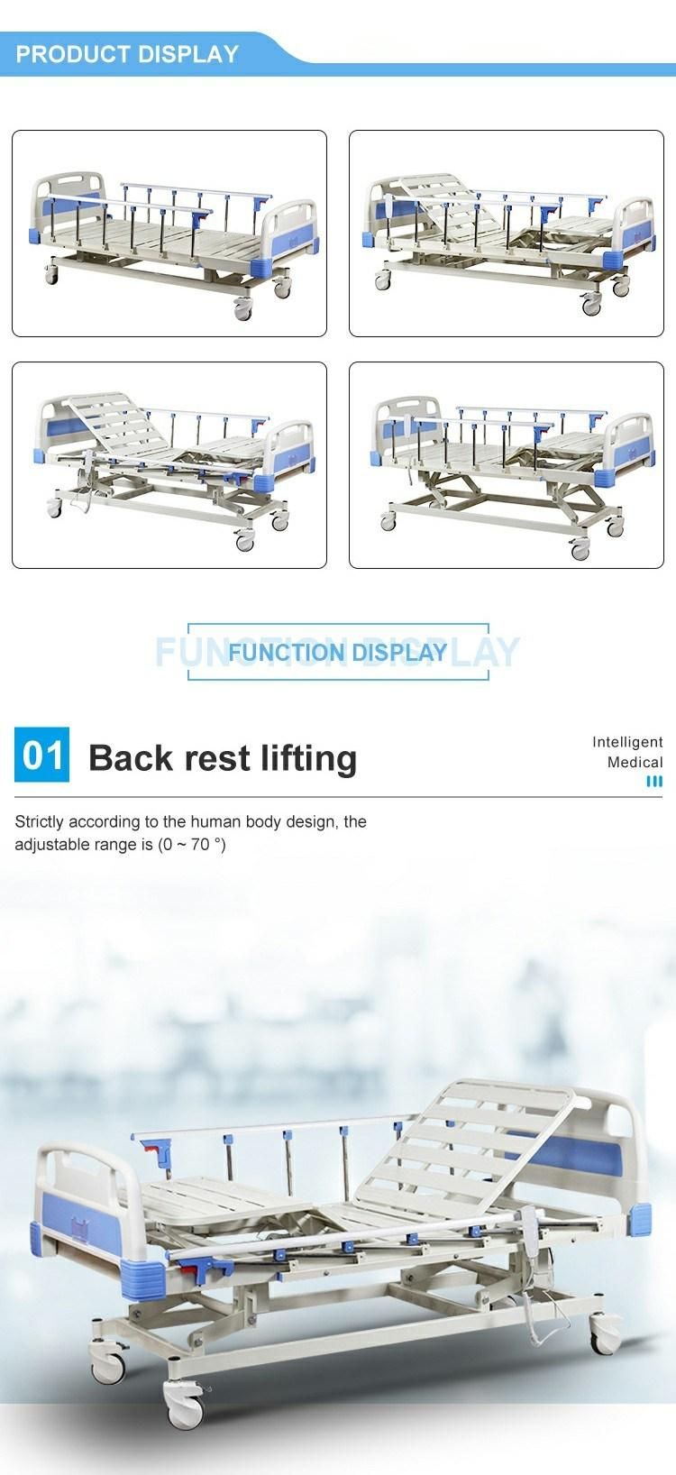 Factory Price Aluminum Alloy Steel Guardrail Simple Operation Medical Instrument Nursing Bed with Waterproof Cloth