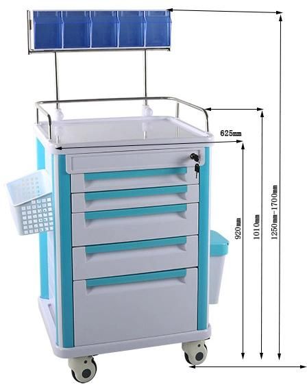 Have Single Bin Container Anesthesia Trolley Cart ABS Trollery Mst-At625