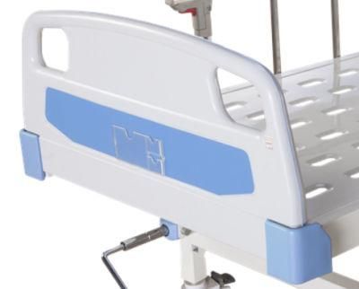 Metal Medical Equipment Double 2 Cranks Manual Cheap Hospital Bed
