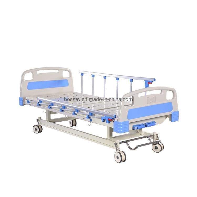 Patient Hospital Furniture Manufacturer Three Crank ABS Manual Medical Bed