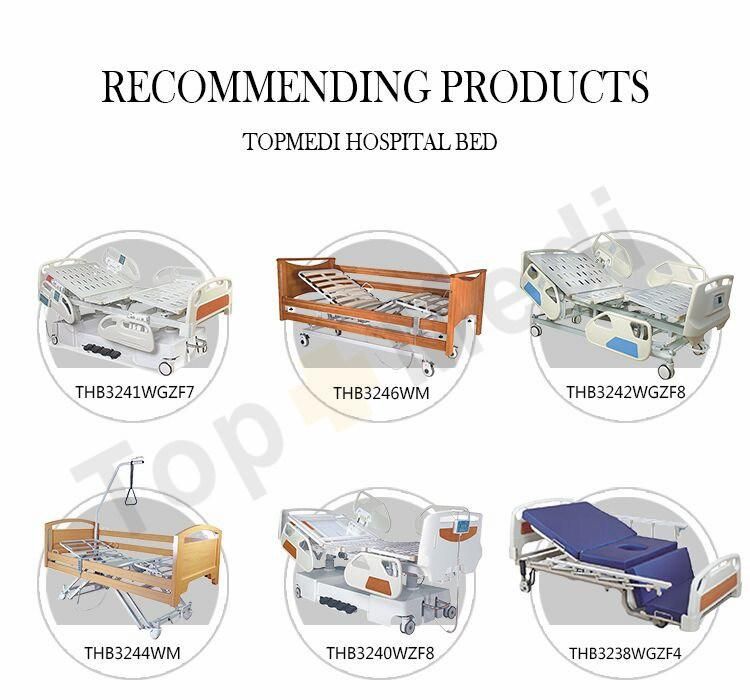 Home Care Brown Headboard 1-Crank Adjustable Manual Nursing Bed for Handicapped