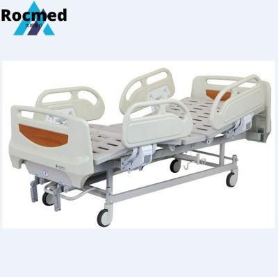 Medical Equipment Hospital Two Crank Manual Adjustable Nursing Bed with Cental Lock System