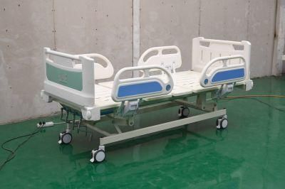 Cheap 5 Function 4 Crank Manual Medical Hospital Bed Detachable Headboard