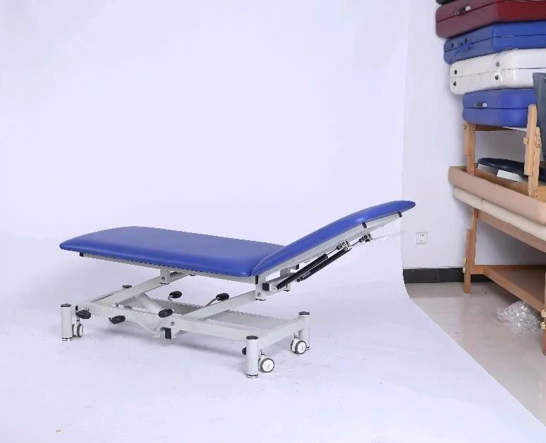 Powder-Coated Steel White Frame Medical Portable Medical Treatment Table