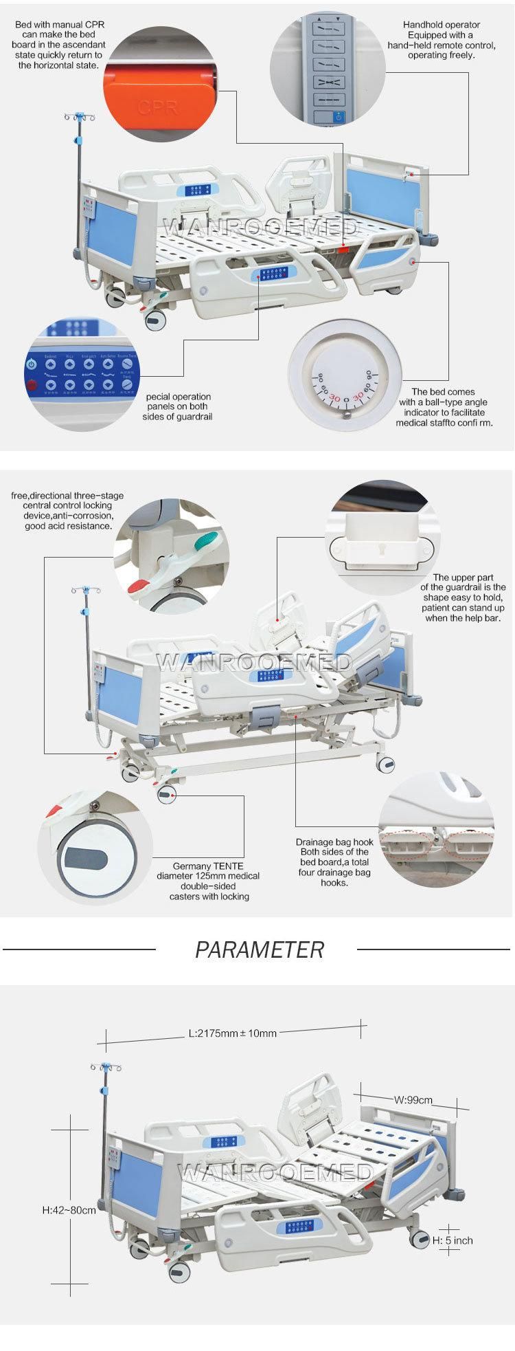 Bae521ec ABS 5 Functions Electric Hospital CPR One-Key Reset Adjustable ICU Care Bed