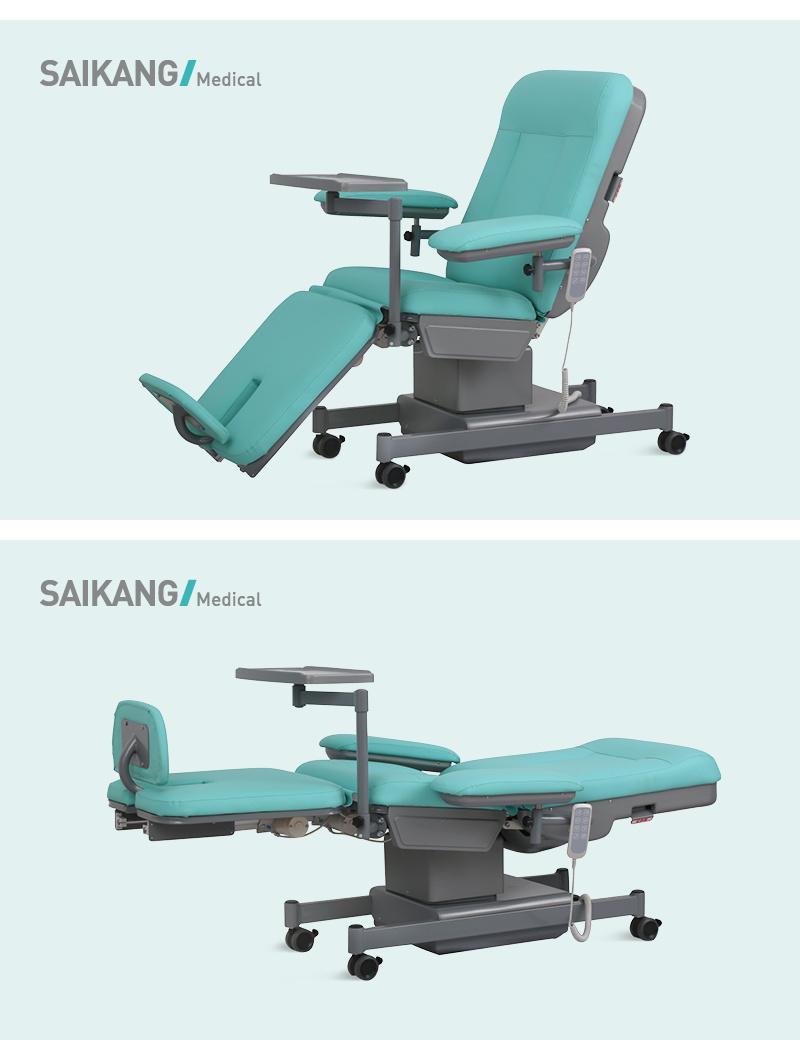 Ske-133 Saikang Quality Hospital 5 Function Adjustable Electric Reclining Dialysis Chair with Wheels