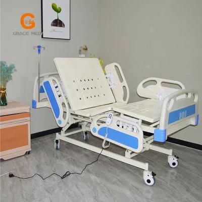Three Functions Electric Nursing Beds Central Control Side Break Casters Hospital Beds Popular in Clinic in Africa