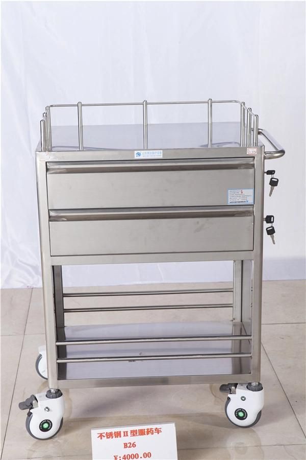 Hospital Stainless Steel Medical Drug Cart Medicine Delivery Trolley