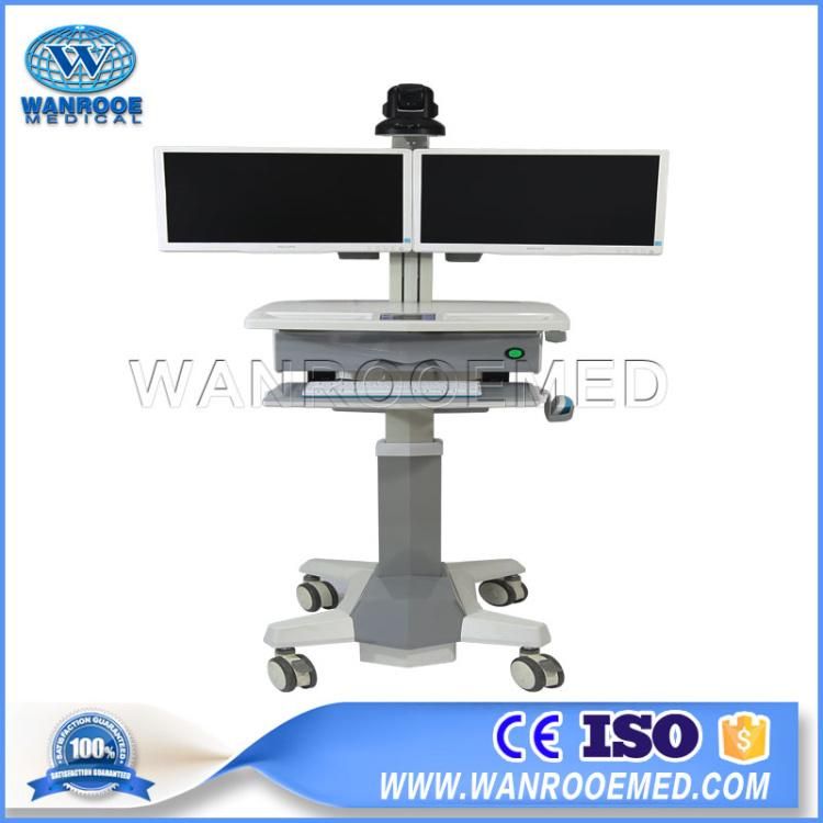 Bwt-006 Hospital Equipment Mobile Telemedicine System Medical Computer Workstation Trolley Crash Cart