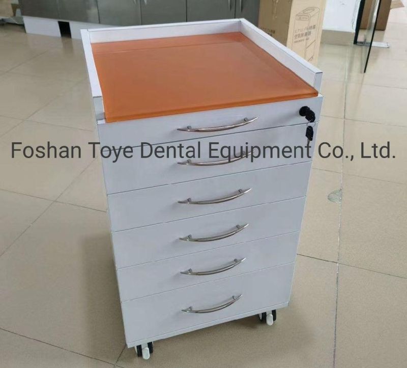 5 Drawer Glass Table Dental Cabinet