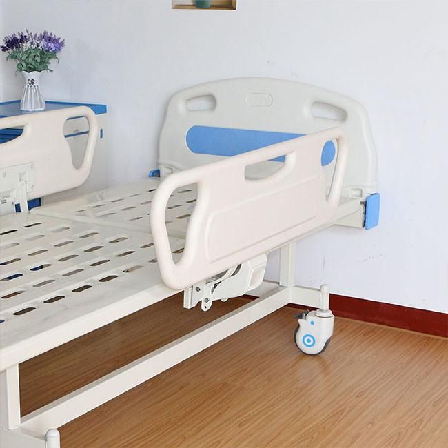 CE, ISO13485, Best Quality Fowler/ICU Bed Manufacturer Manual Hospital Bed with Mattress and I. V Pole