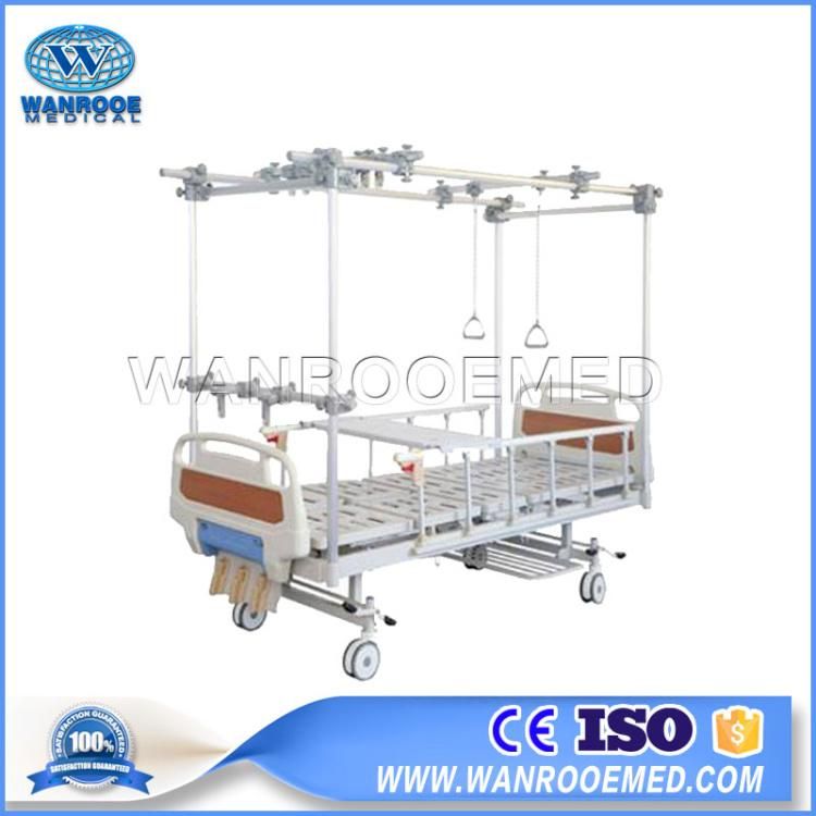 Bam304G Hospital Power Steel Patient Furniture Manual 3 Crank Orthopedic Traction Nursing Bed