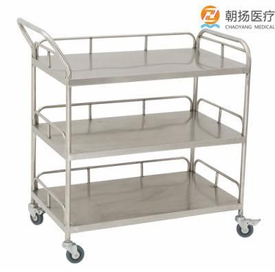 High End Three Shelf Stainless Steel Medical Cart Cy-D405