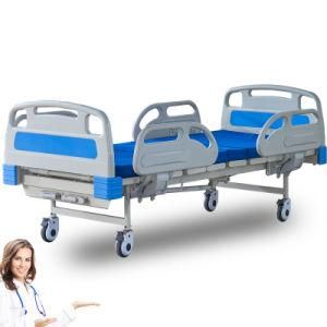 Manual Crank Hospital Bed with Central-Lock Castor China Manufacturer