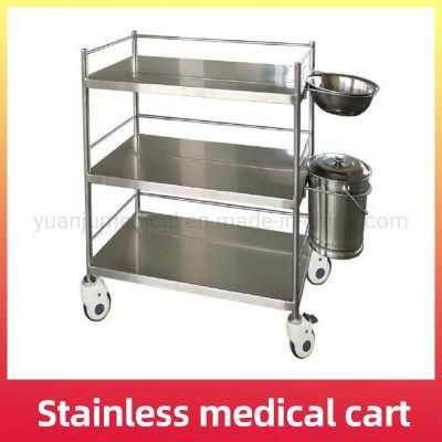Stainless Steel Cart Patient Trolley Hospital Dressing Trolley