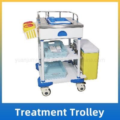 Factory Best Price ABS Plastic Medical Treatment Trolley Hospital Dressing Trolley Cart