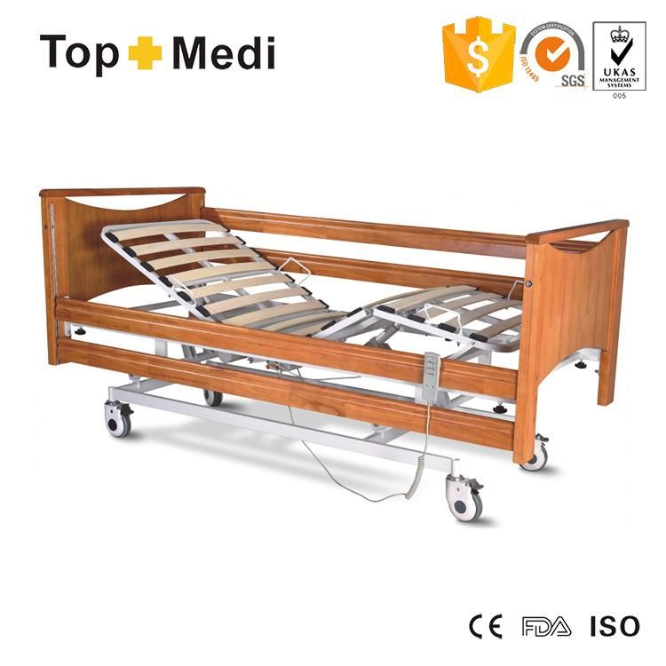 Medical Equipment Wooden Electric Nursing Patient Hospital Bed with Three Function
