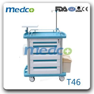 Medical Equipment Ce&amp; ISO ABS Medical Emergency Trolley