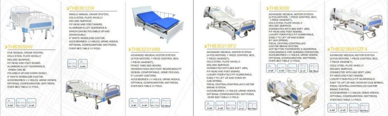 Five Functions Physical Therapy Patient Hospital Bed with Commode Toilet