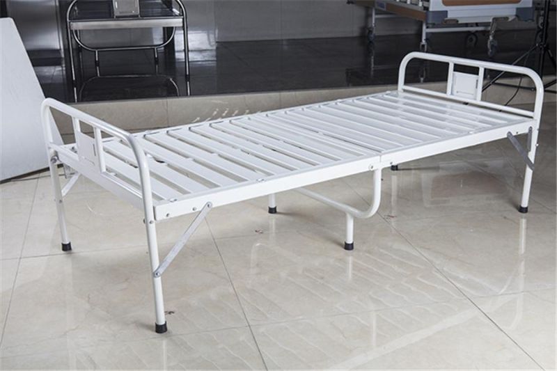 Hopsital Equipment Jet Molding Steel Folding/Folded Bed Manual Clinic Patient Bed Medical Bed Hospital Bed