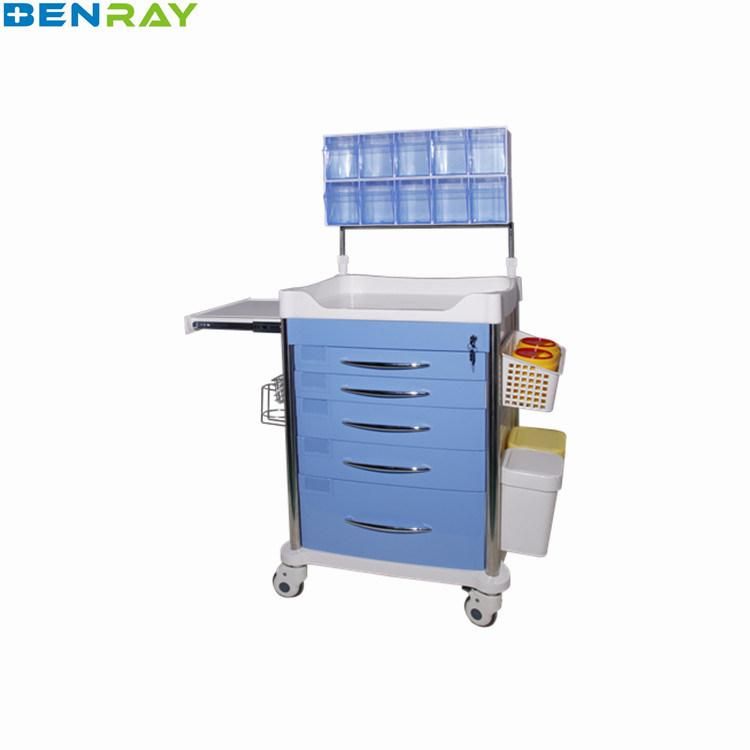 Emergency Medical Equipment Cart Patient Used ABS Anesthesia Trolley