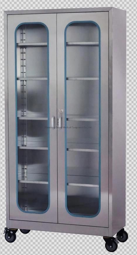 Grand Manufacturer Surgical Stainless Steel Instrument Cabinet Hospital Medical Instrument Cabinet with Wheel