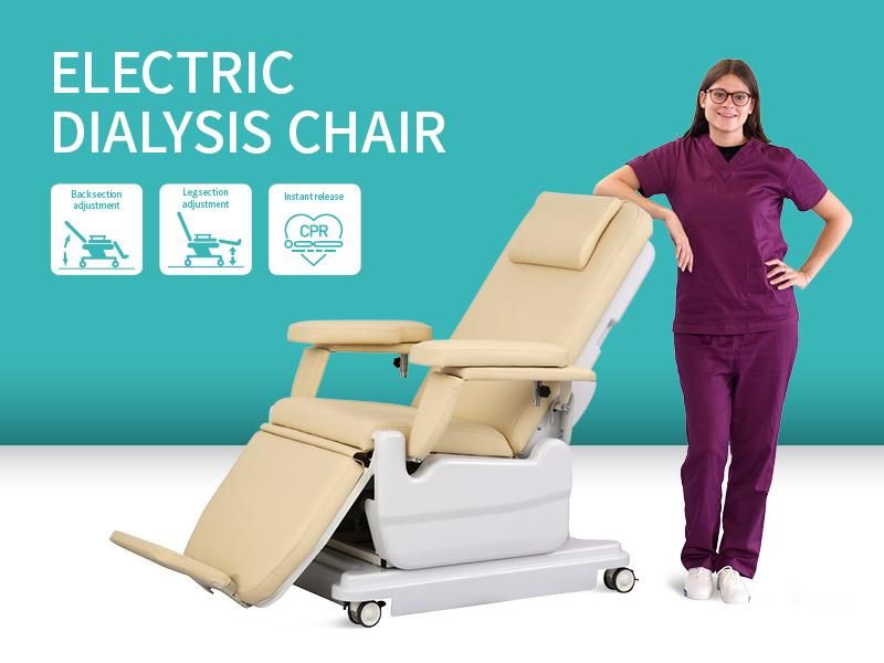 Ske-131 Saikang Professional Movable 2 Function Adjustable Hospital Patient Electric Reclining Dialysis Chair