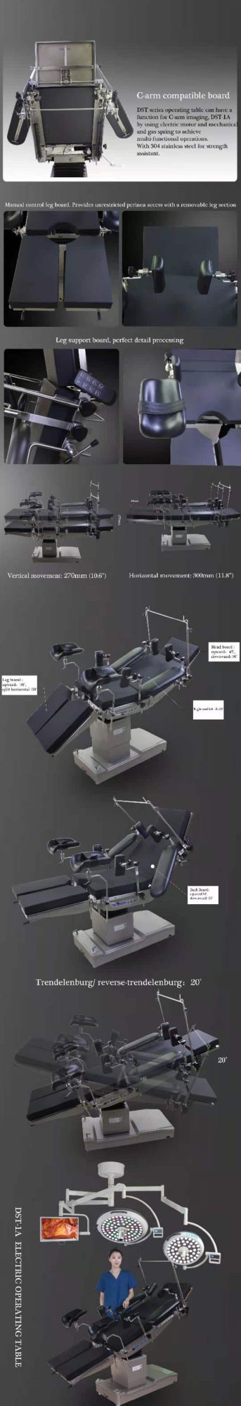 Grand Manufaturer Hospital Operating Room Head Control Hydraulic Operation Ot Table for Surgery Gynecology Pediatrics