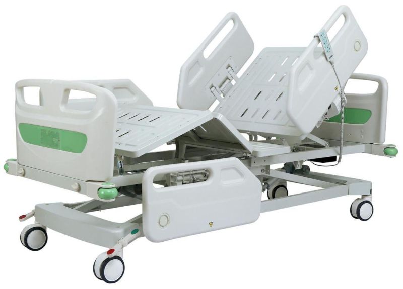 Hospital Furniture PP Siderails 5 Function Electric ICU Medical Bed
