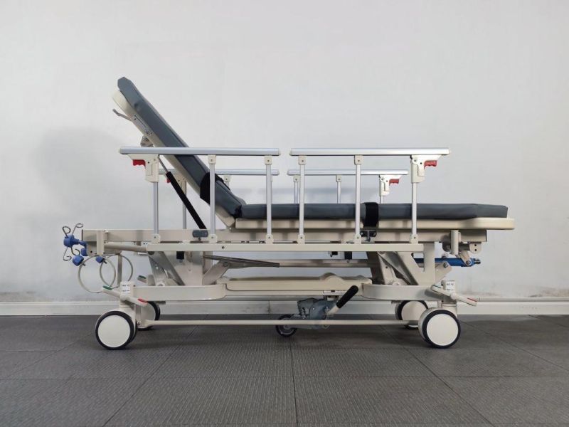 Rh-Fa800f Double Direction Deploying Folding Railing Transfer Patient Trolley Emergency Equipment