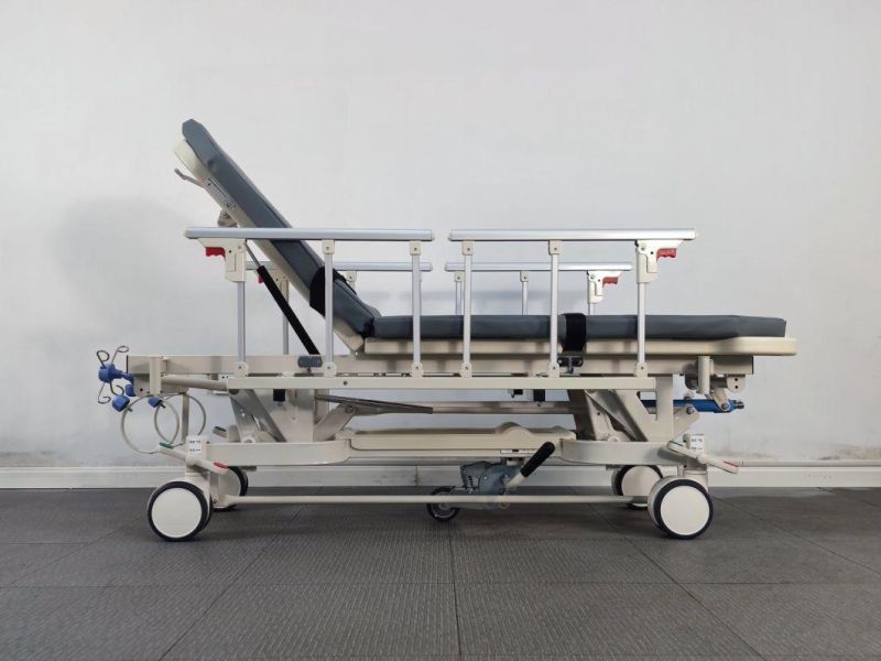 Rh-Fa800f Double Direction Deploying Folding Railing Transfer Patient Trolley Emergency Equipment