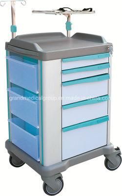 Hospital ABS Medical Emergency Trolley Crash Cart Cold Rolled Steel OEM Aviation Furniture Medical Equipment Supplier