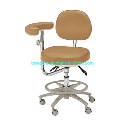 Dental Doctor Chair Dentist Stool Assistance Stool Metal Base with Armrest