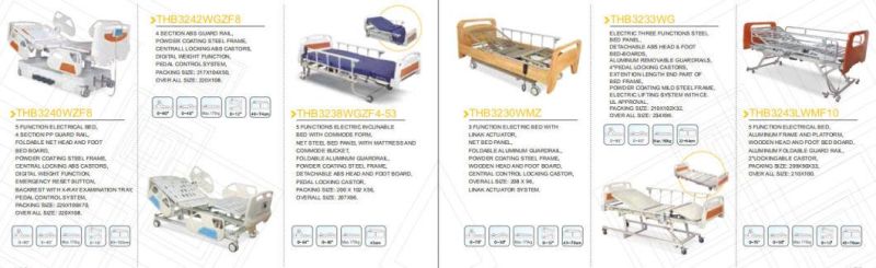 Ce ABS Clinic Metal Adjustable Patient Nursing Care Hospital Bed