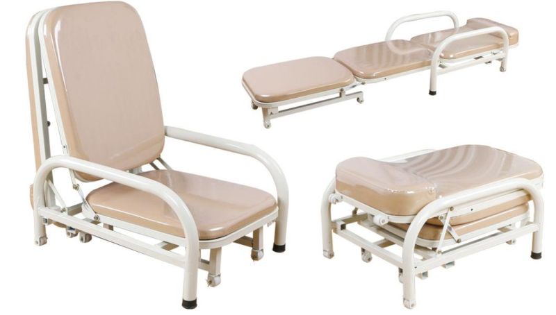 Hospital Powder Coated Medical Folding Accompanying Chair