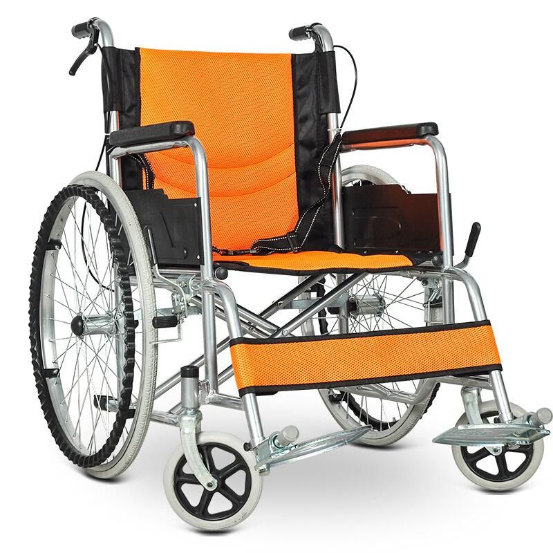 Hospital Lightweight Folding Metal Manual Wheelchair for Elderly