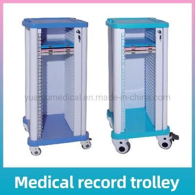 Hospital Medical Records Holder Trolley Plastic Patient Records Cart