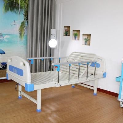 Aluminum Alloy Guardrails General One Function Single Crank Hospital Bed Nursing Clinic ICU Bed