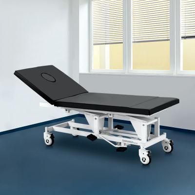 X14 Saikang Hydraulic Medical Exam Table Stainless Steel Foldable Manual Patient Hospital Examination Couch Bed