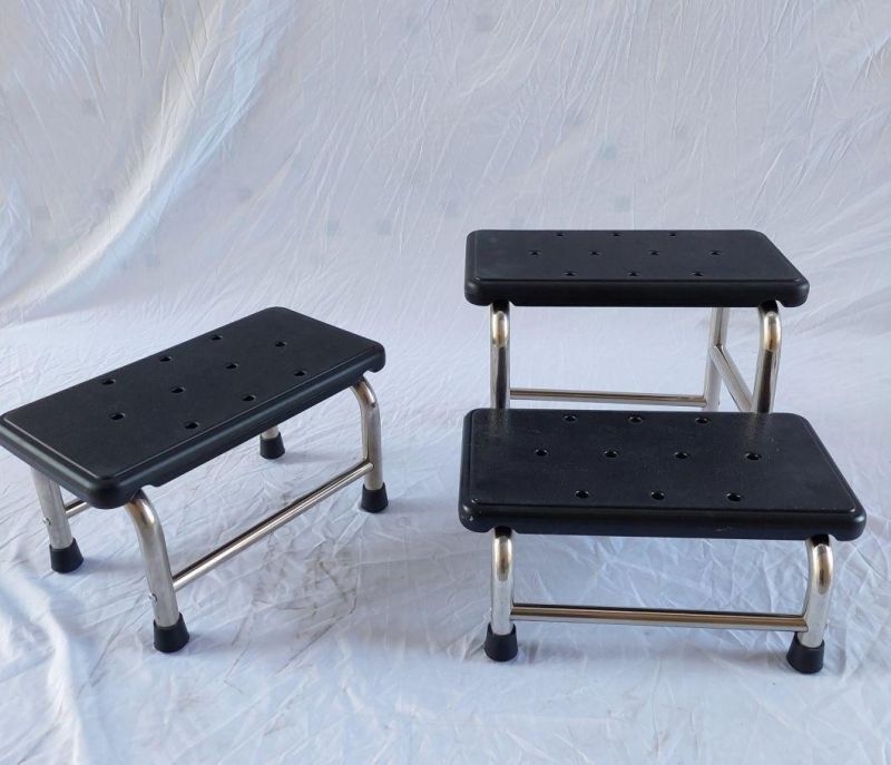 Mn-Fs001 Factory Price Medical Stainless Steel Double Step Footstool
