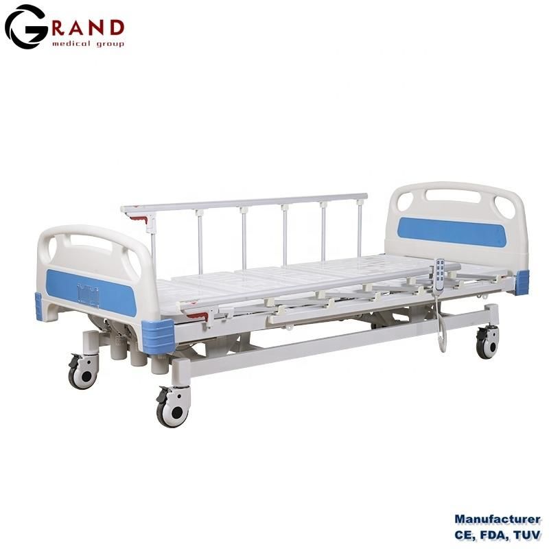 FDA Certified Hospital Medical Nursing Bed ABS Electric Two Three Five Functions Foldable Bed with Bedside Cabinet and Mattress and Infusion Stand
