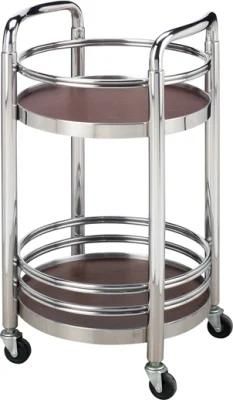 Round Two-Ties Stainless Steel Hotel Liquor Trolley (FW-101)