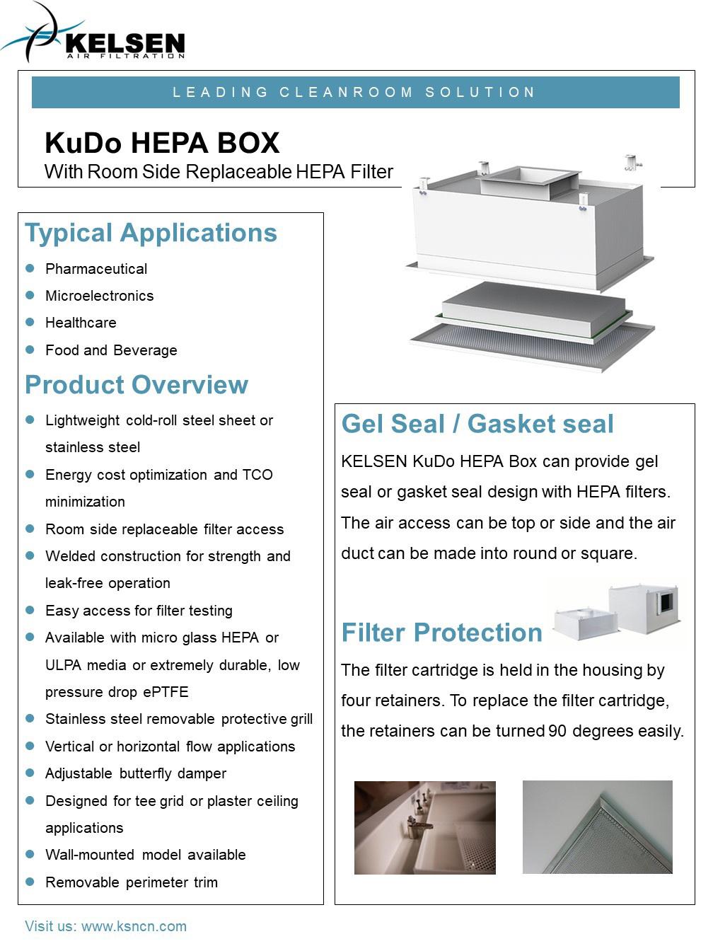 Pharmaceutical Hospital Laboratory Clean Air Supply HEPA Filter Box