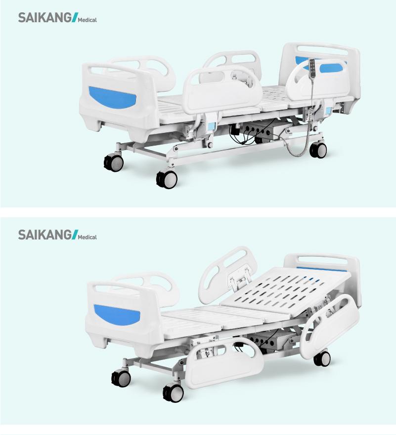 B6c Electric Adjustable ABS Hospital Medical Bed with Casters for Patient