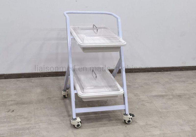 Mn-SUS019 304 Stainless Steel Two Layer Colonoscopy Endoscope Medical Trolley