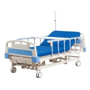 Medical Aluminum Side Rail Household Nursing Three-Function Three Crank Manual Hospital Bed