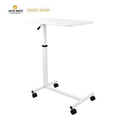 HS5512W Hospital Furniture Moveable Bedside Over Bed Table Powder Coated Overbed Table