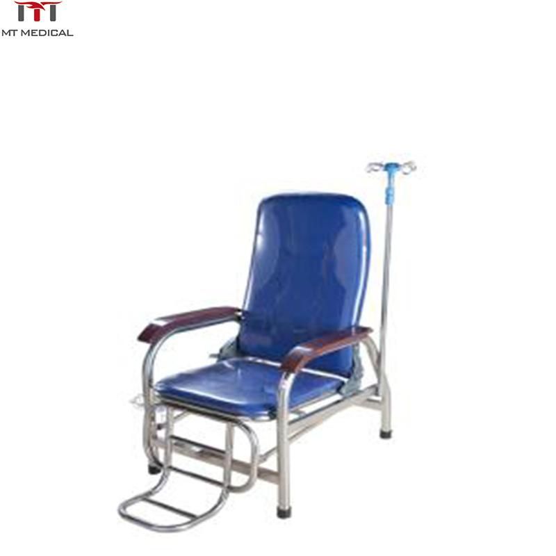 Adjustable Hospital Medical Infusion Chair with I. V. Pole