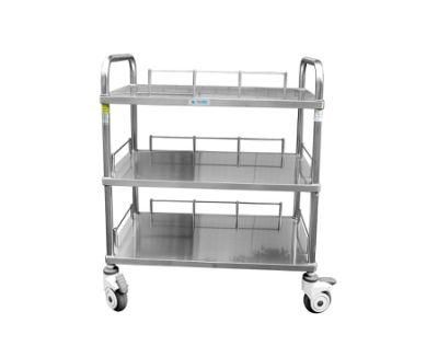 Medical Hospital Dressing Stainless Steel Trolley Surgical Trolley with Drawers