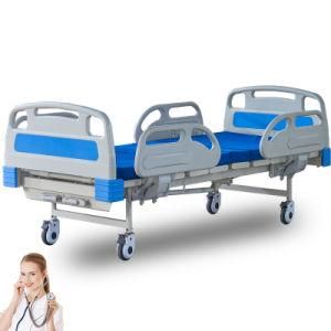 Manual Crank Hospital Bed with Backrest and Footrest Lifting Function